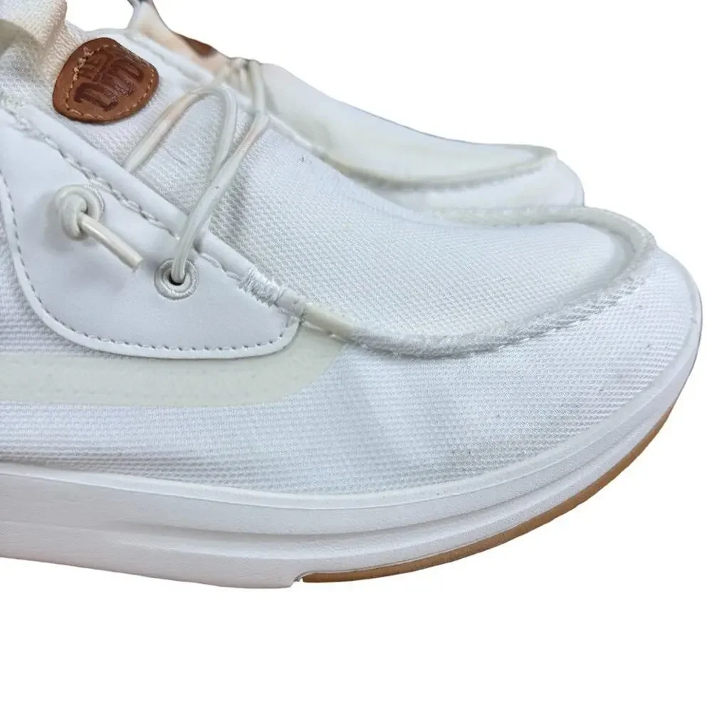 Hey Dude Wally Drift Mesh Canvas Slip On White Casual Shoes Coastal Summer sz 13
